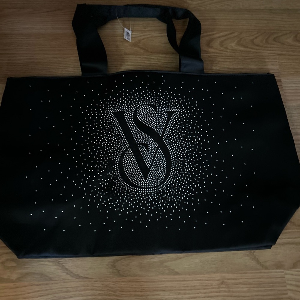 Victoria's Secret Black Tote Sleek Minimalist Design